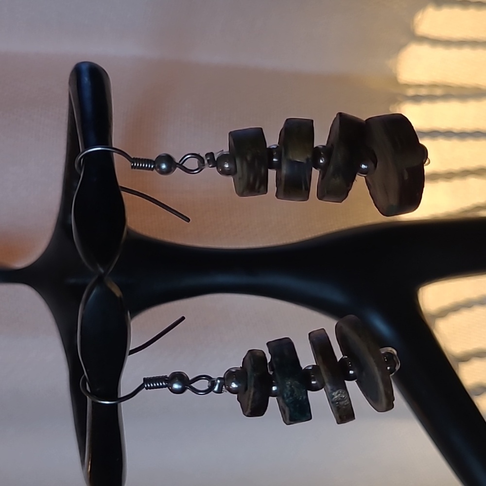 Wood Acemetrical Earrings 2" Drop